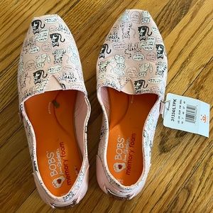 BOBS Skechers pink cat canvas